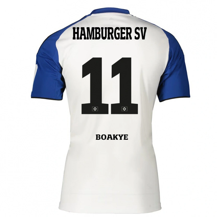 Danxen Mujer Camiseta Maurice Boakye #11 Blanco Azul 1ª Equipación 2025/26 La Camisa México