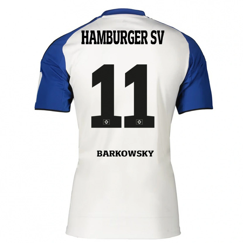 Danxen Mujer Camiseta Finn Barkowsky #11 Blanco Azul 1ª Equipación 2025/26 La Camisa México