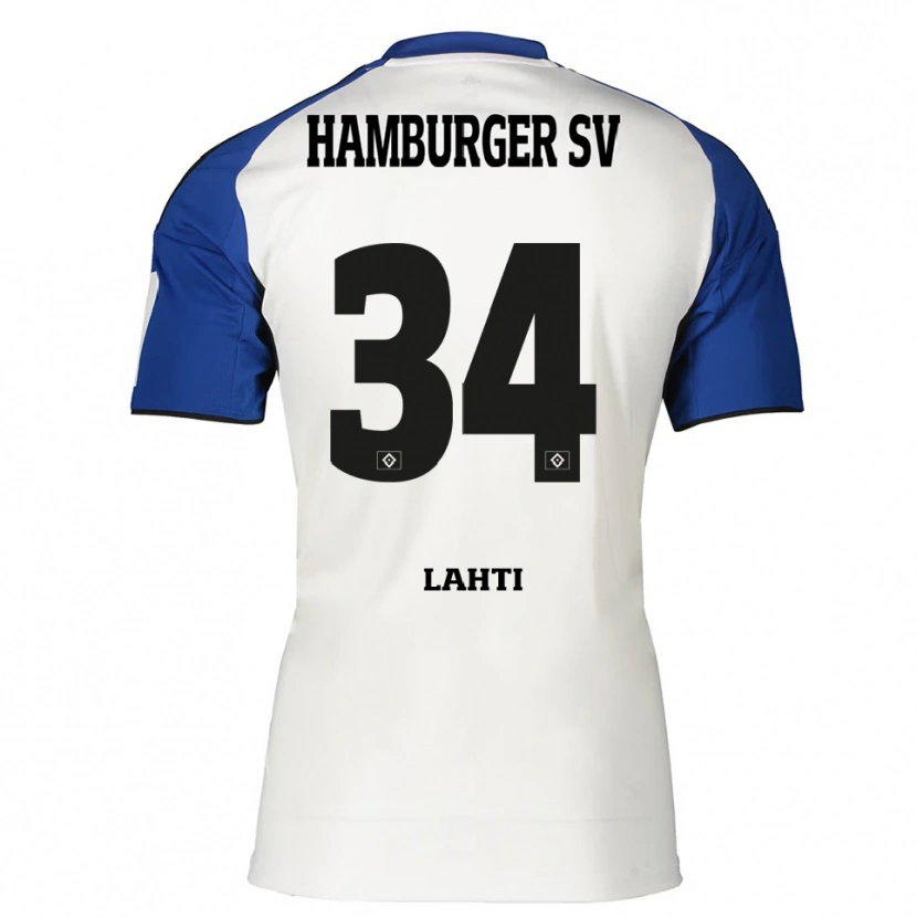 Danxen Mujer Camiseta Elias Lahti #34 Blanco Azul 1ª Equipación 2025/26 La Camisa México