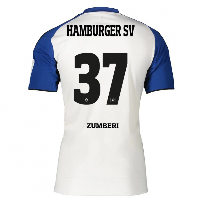 Danxen Mujer Camiseta Valon Zumberi #37 Blanco Azul 1ª Equipación 2025/26 La Camisa México