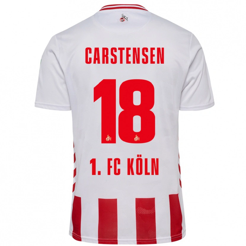 Danxen Mujer Camiseta Rasmus Carstensen #18 Blanco Rojo 1ª Equipación 2025/26 La Camisa México