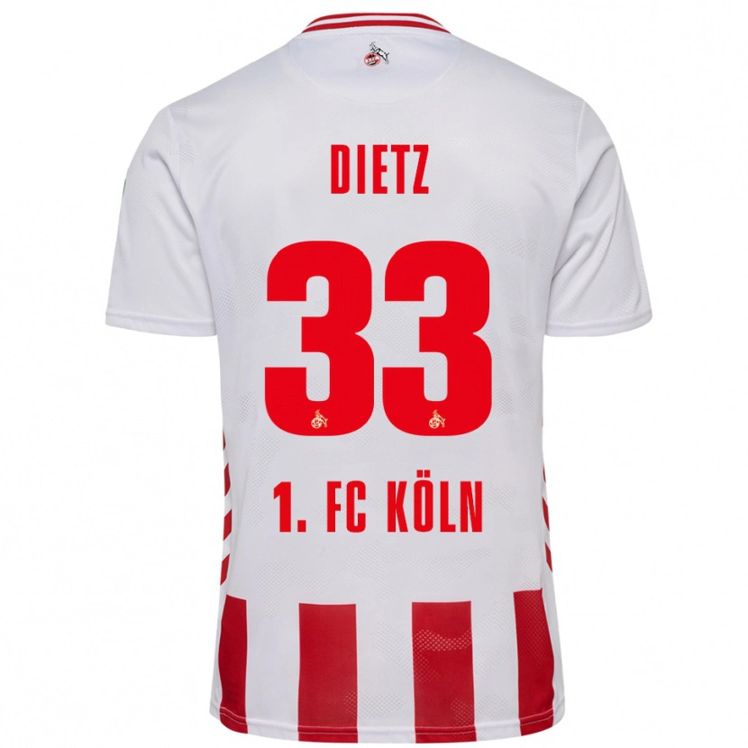 Danxen Mujer Camiseta Florian Dietz #33 Blanco Rojo 1ª Equipación 2025/26 La Camisa México