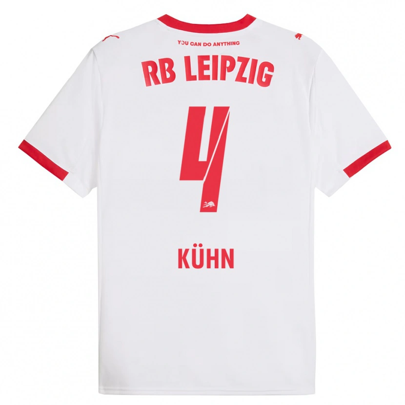 Danxen Mujer Camiseta Janne Kühn #4 Blanco Rojo 1ª Equipación 2025/26 La Camisa México