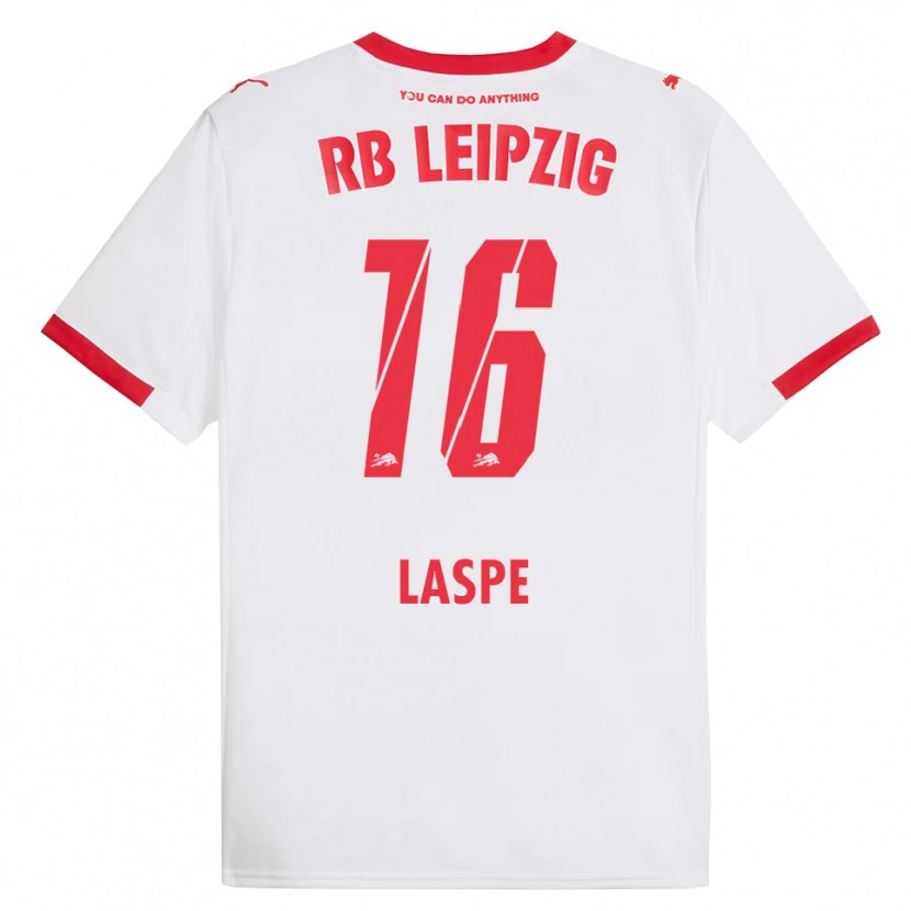 Danxen Mujer Camiseta Hannes Laspe #16 Blanco Rojo 1ª Equipación 2025/26 La Camisa México