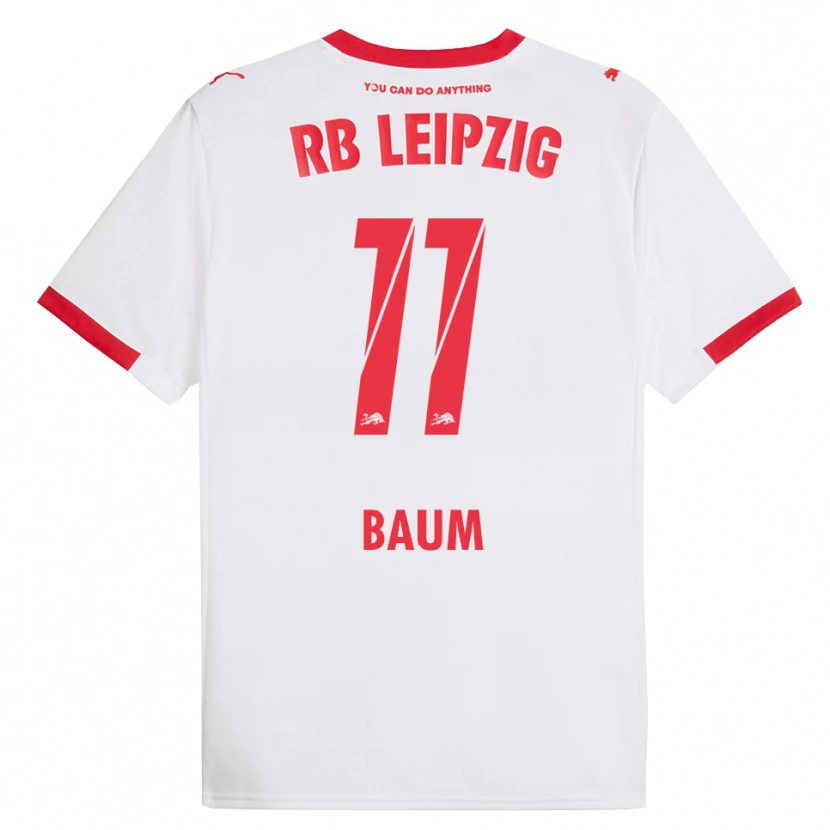 Danxen Mujer Camiseta Lisa Baum #11 Blanco Rojo 1ª Equipación 2025/26 La Camisa México