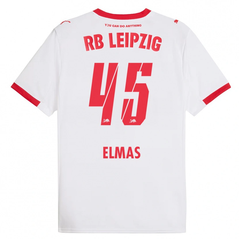 Danxen Mujer Camiseta Eljif Elmas #45 Blanco Rojo 1ª Equipación 2025/26 La Camisa México