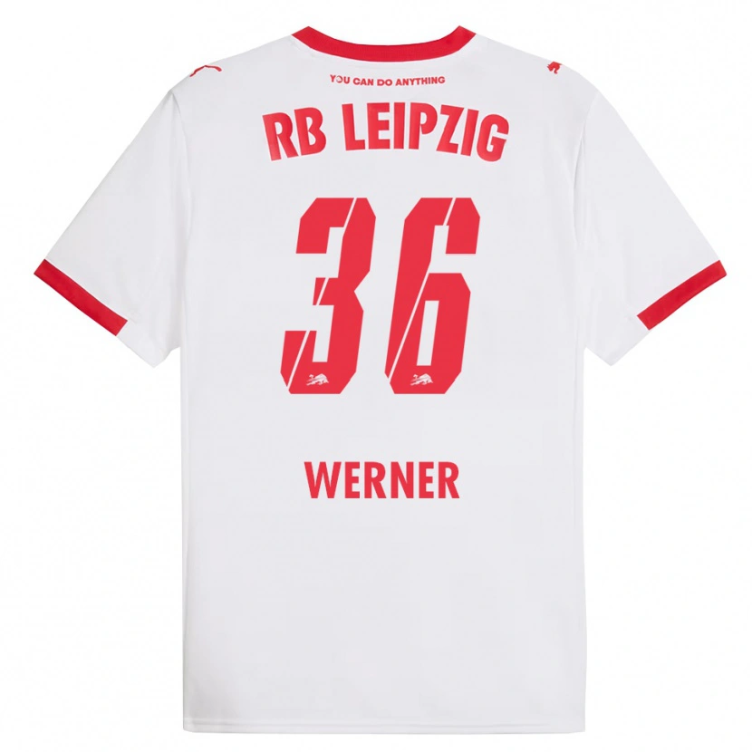 Danxen Mujer Camiseta Timo Werner #36 Blanco Rojo 1ª Equipación 2025/26 La Camisa México