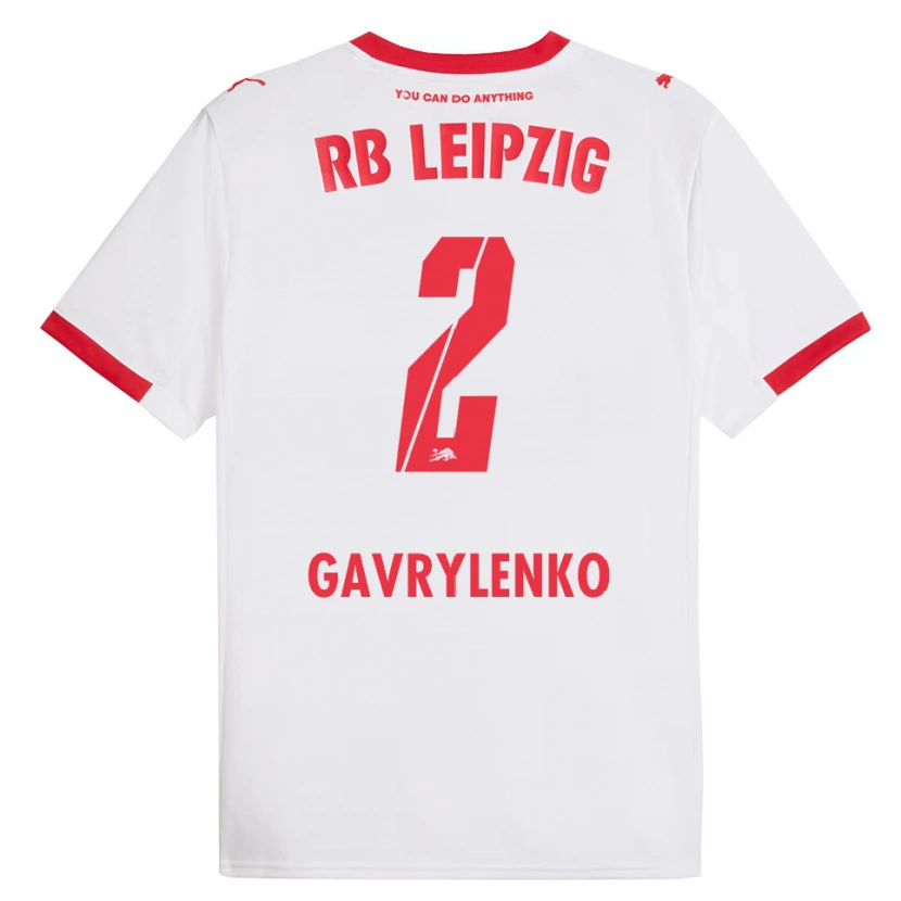 Danxen Mujer Camiseta Oleksandr Gavrylenko #2 Blanco Rojo 1ª Equipación 2025/26 La Camisa México