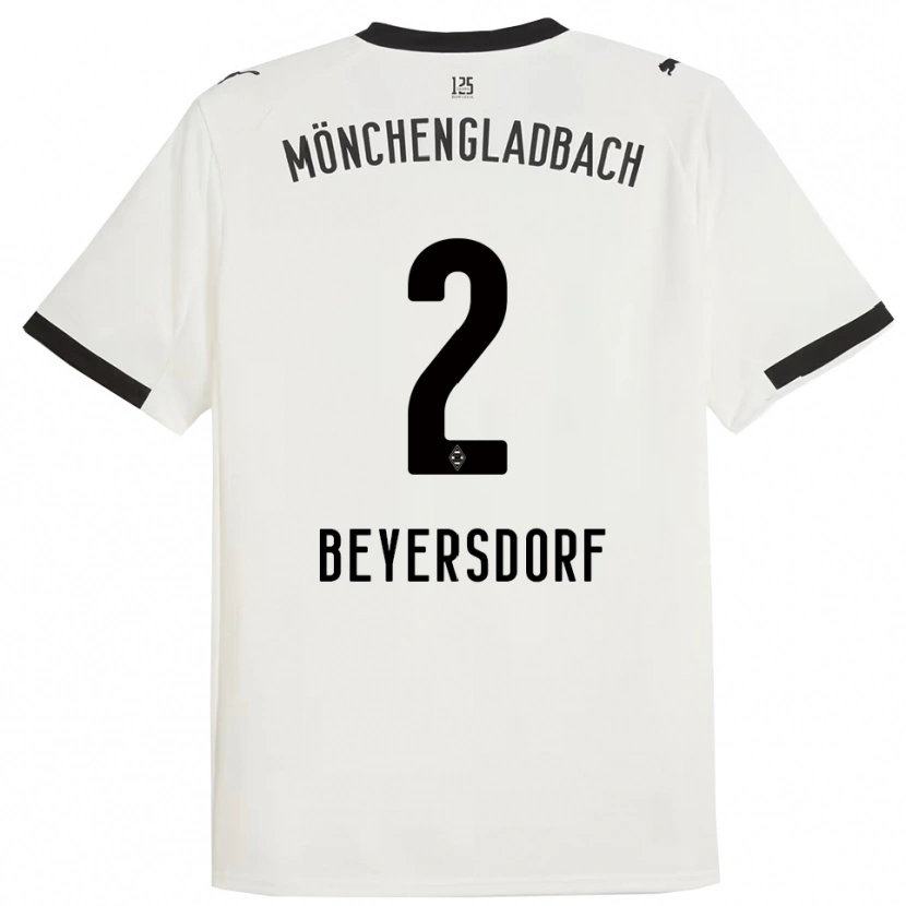 Danxen Mujer Camiseta Chris Beyersdorf #2 Blanco Negro 1ª Equipación 2025/26 La Camisa México
