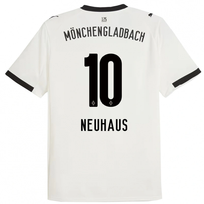 Danxen Mujer Camiseta Florian Neuhaus #10 Blanco Negro 1ª Equipación 2025/26 La Camisa México