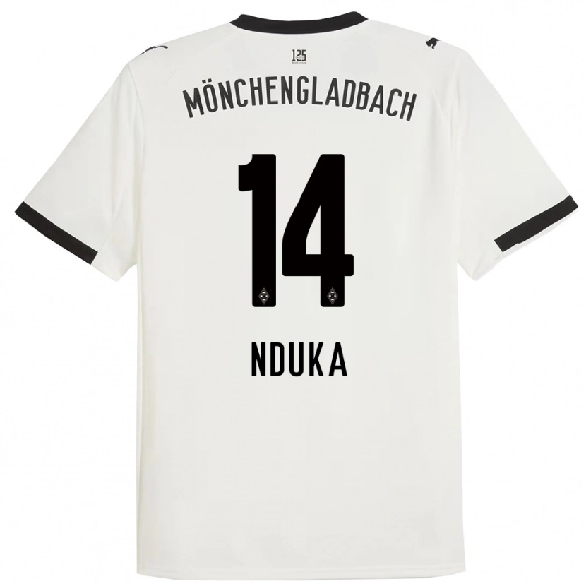 Danxen Mujer Camiseta Michael Nduka #14 Blanco Negro 1ª Equipación 2025/26 La Camisa México
