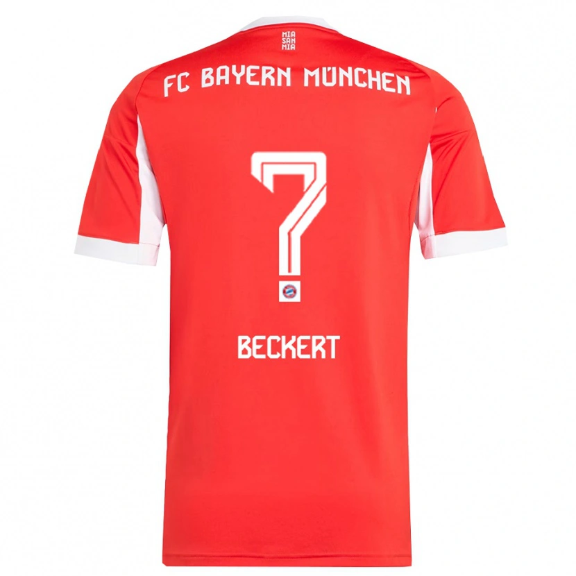 Danxen Mujer Camiseta Valentin Beckert #0 Rojo Blanco 1ª Equipación 2025/26 La Camisa México