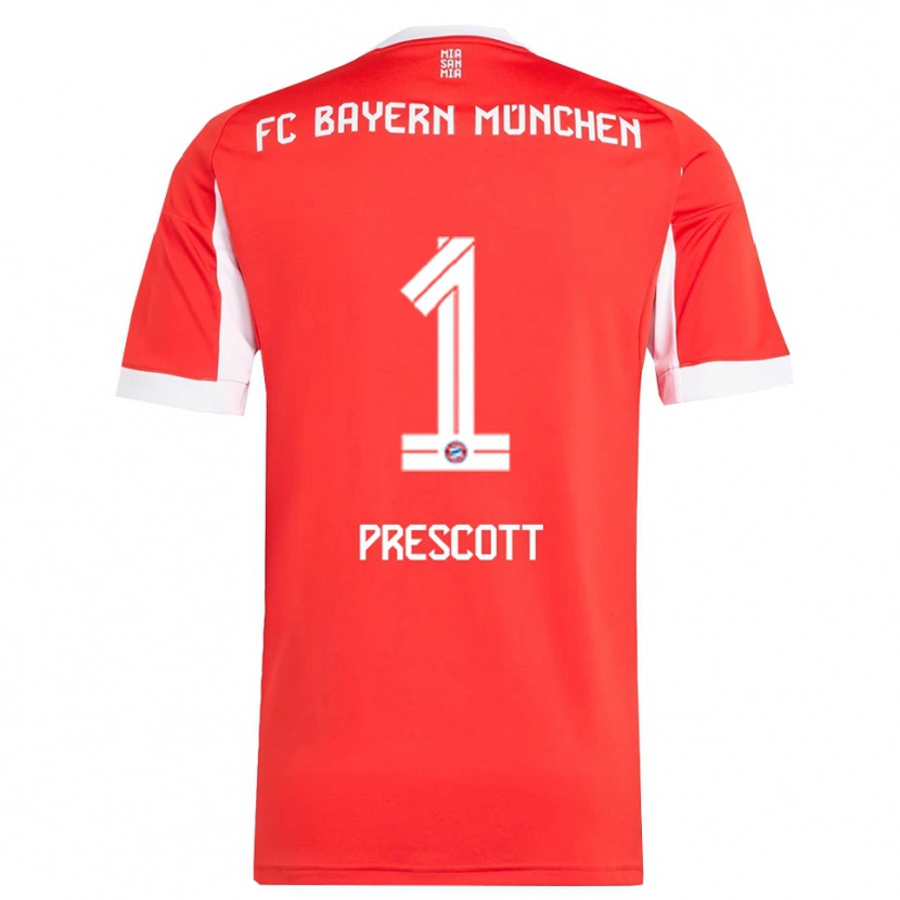 Danxen Mujer Camiseta Leonard Prescott #1 Rojo Blanco 1ª Equipación 2025/26 La Camisa México