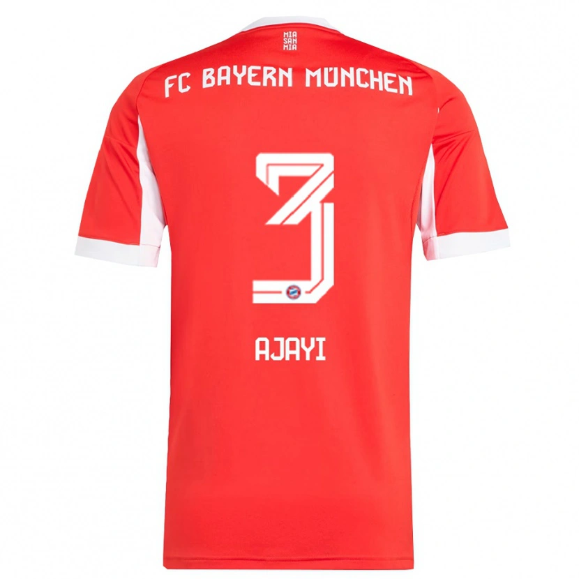 Danxen Mujer Camiseta Richard Ajayi #3 Rojo Blanco 1ª Equipación 2025/26 La Camisa México