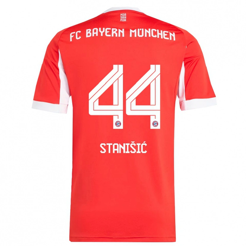 Danxen Mujer Camiseta Josip Stanisic #44 Rojo Blanco 1ª Equipación 2025/26 La Camisa México