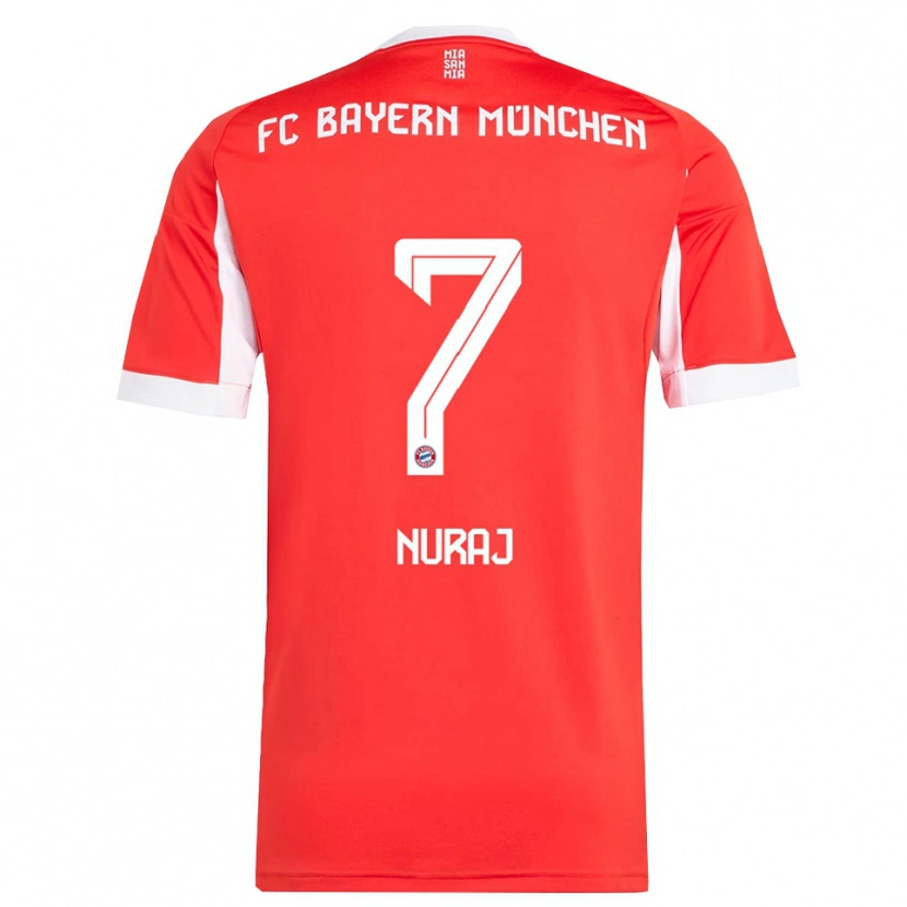 Danxen Mujer Camiseta Skender Nuraj #7 Rojo Blanco 1ª Equipación 2025/26 La Camisa México