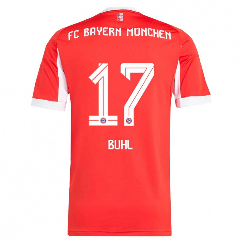 Danxen Mujer Camiseta Klara Buhl #17 Rojo Blanco 1ª Equipación 2025/26 La Camisa México