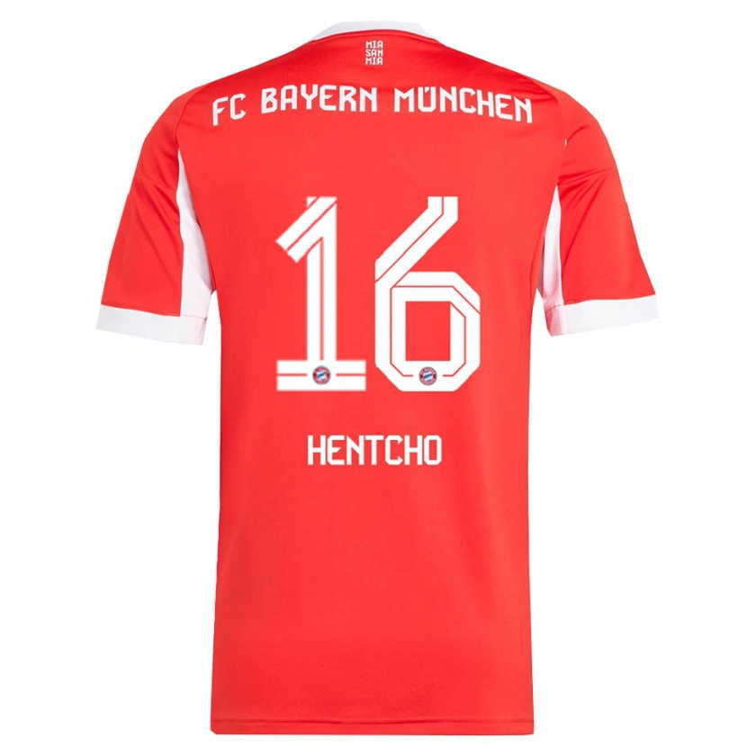 Danxen Mujer Camiseta Aristide Hentcho #16 Rojo Blanco 1ª Equipación 2025/26 La Camisa México