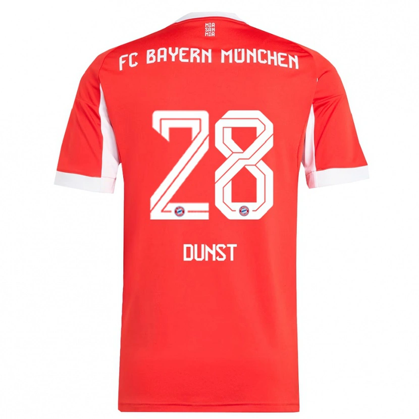 Danxen Mujer Camiseta Barbara Dunst #28 Rojo Blanco 1ª Equipación 2025/26 La Camisa México