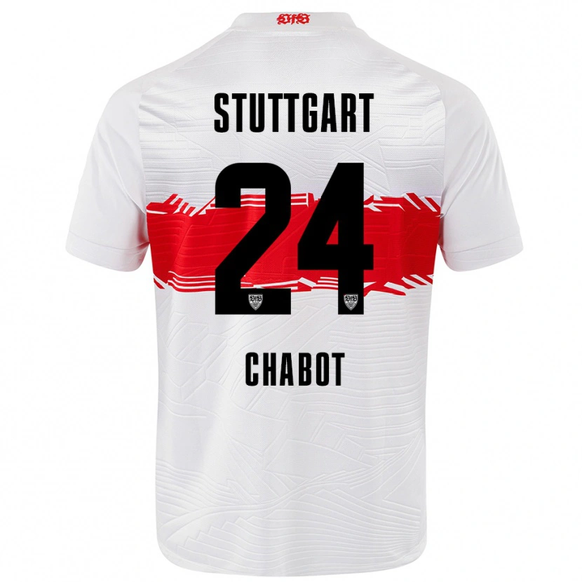Danxen Mujer Camiseta Jeff Chabot #24 Blanco Rojo 1ª Equipación 2025/26 La Camisa México
