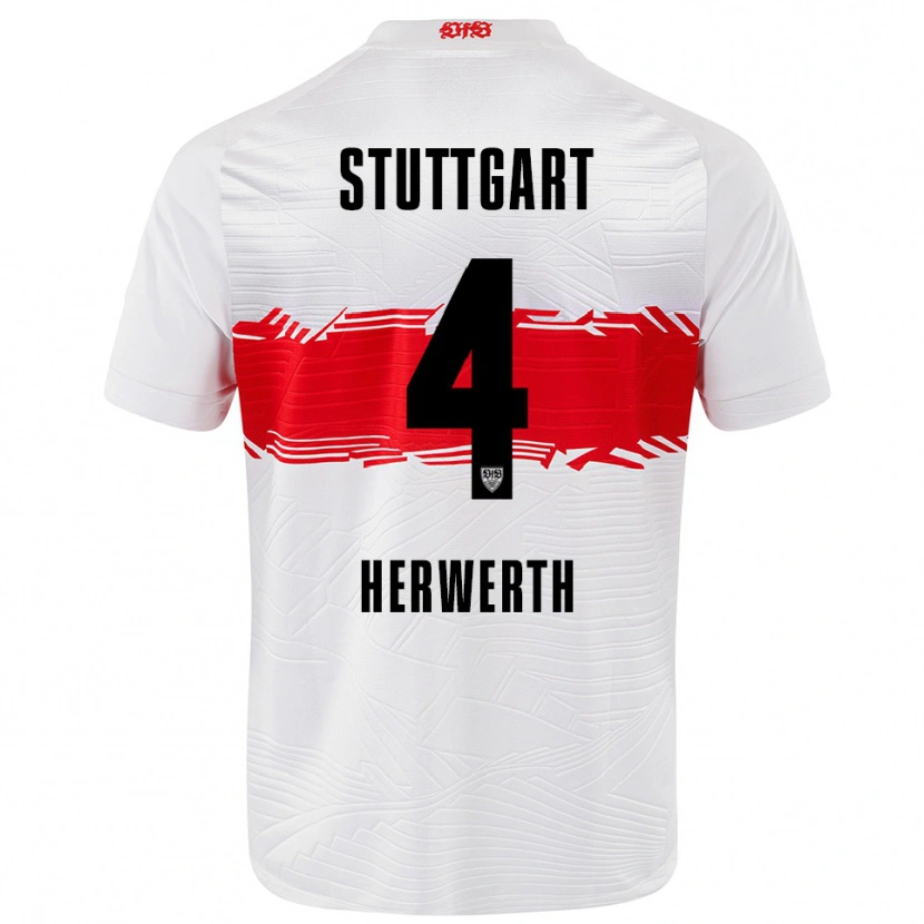 Danxen Mujer Camiseta Maximilian Herwerth #4 Blanco Rojo 1ª Equipación 2025/26 La Camisa México