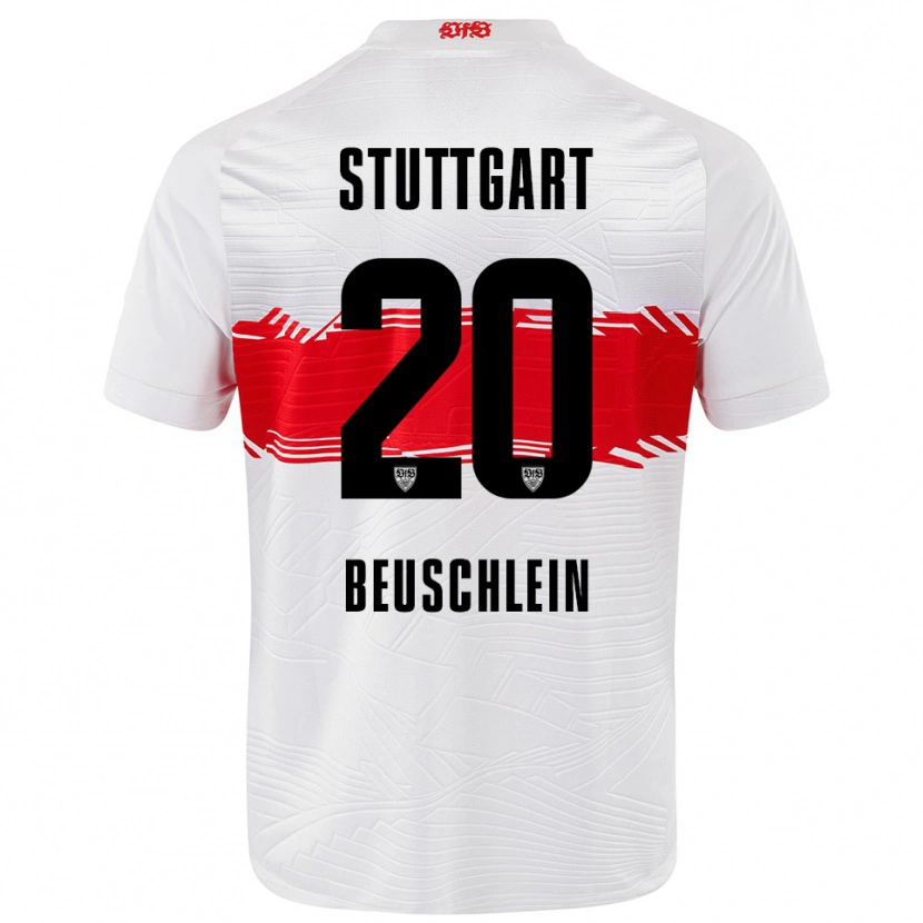 Danxen Mujer Camiseta Jana Beuschlein #20 Blanco Rojo 1ª Equipación 2025/26 La Camisa México