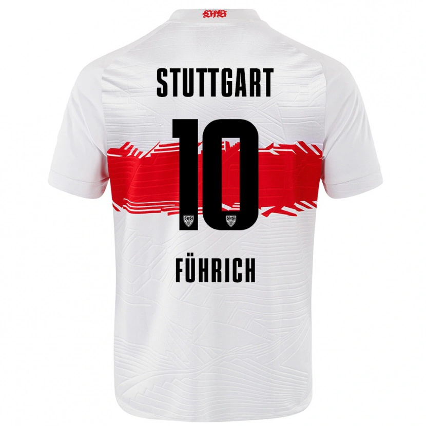 Danxen Mujer Camiseta Chris Führich #10 Blanco Rojo 1ª Equipación 2025/26 La Camisa México