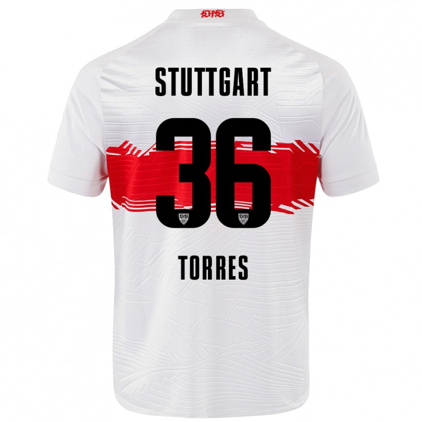 Danxen Mujer Camiseta Yohann Torres #36 Blanco Rojo 1ª Equipación 2025/26 La Camisa México