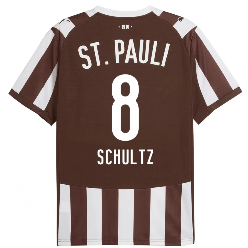 Danxen Mujer Camiseta Paul Schultz #8 Café Blanco 1ª Equipación 2025/26 La Camisa México