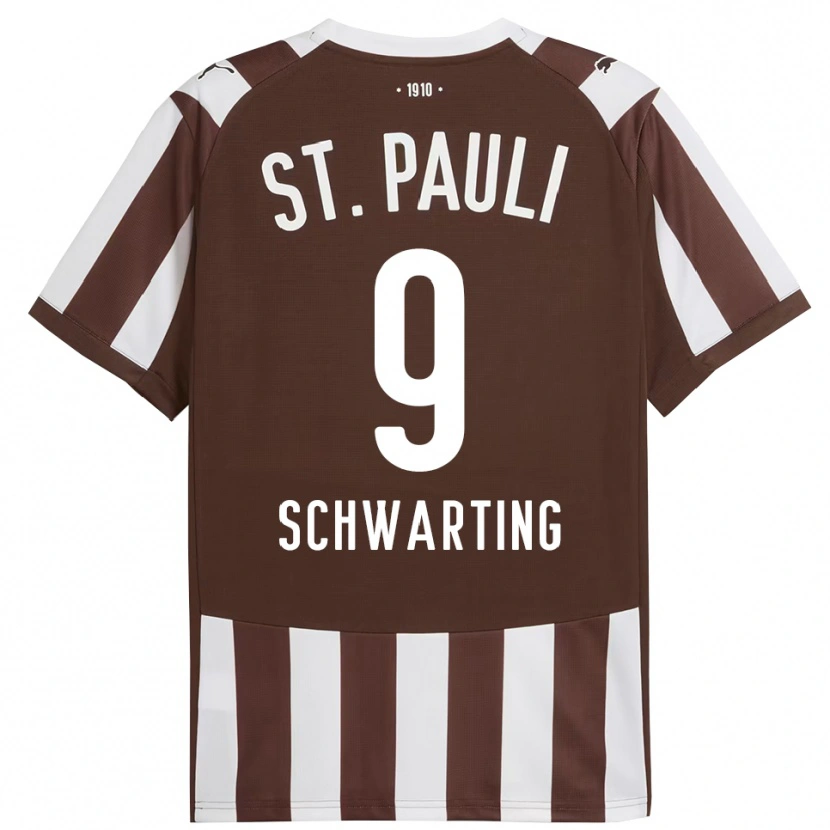 Danxen Mujer Camiseta Dominik Schwarting #9 Café Blanco 1ª Equipación 2025/26 La Camisa México