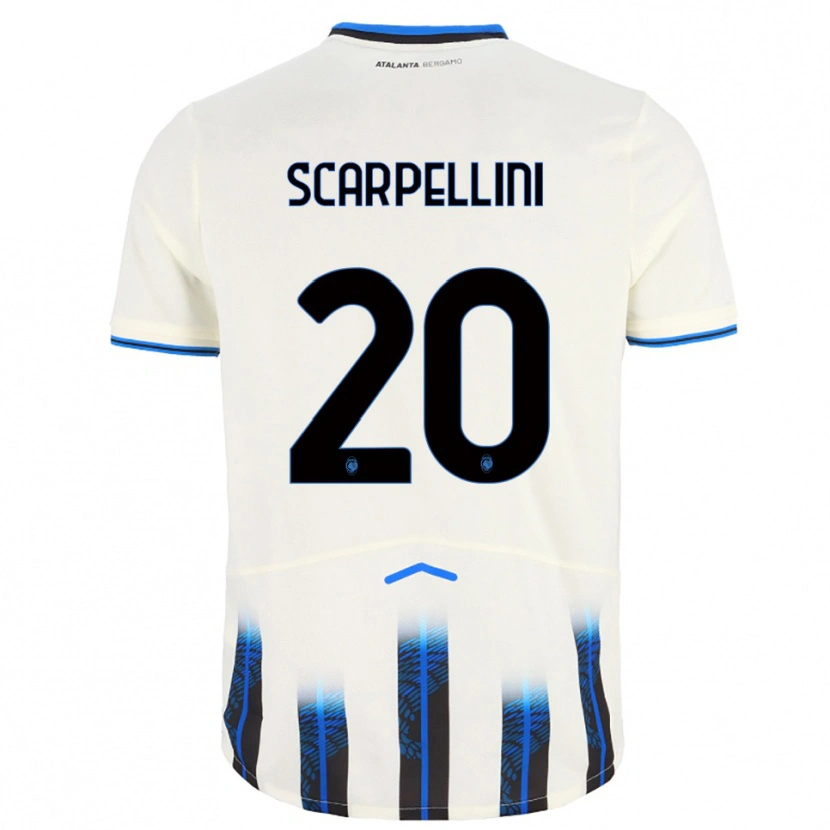 Danxen Mujer Camiseta Andrea Scarpellini #20 Blanco Azul 2ª Equipación 2025/26 La Camisa México