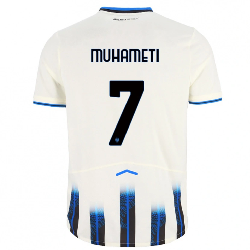 Danxen Mujer Camiseta Endri Muhameti #7 Blanco Azul 2ª Equipación 2025/26 La Camisa México