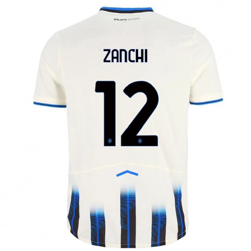Danxen Mujer Camiseta Edoardo Zanchi #12 Blanco Azul 2ª Equipación 2025/26 La Camisa México