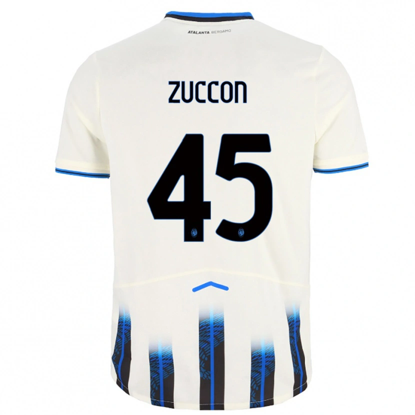 Danxen Mujer Camiseta Federico Zuccon #45 Blanco Azul 2ª Equipación 2025/26 La Camisa México