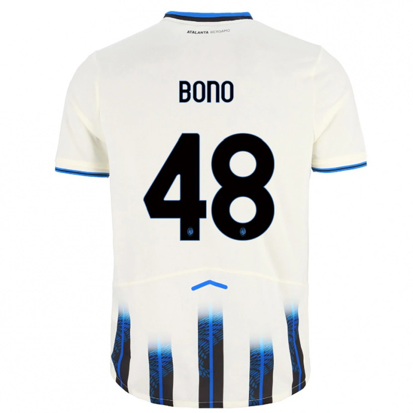 Danxen Mujer Camiseta Davide Bono #48 Blanco Azul 2ª Equipación 2025/26 La Camisa México