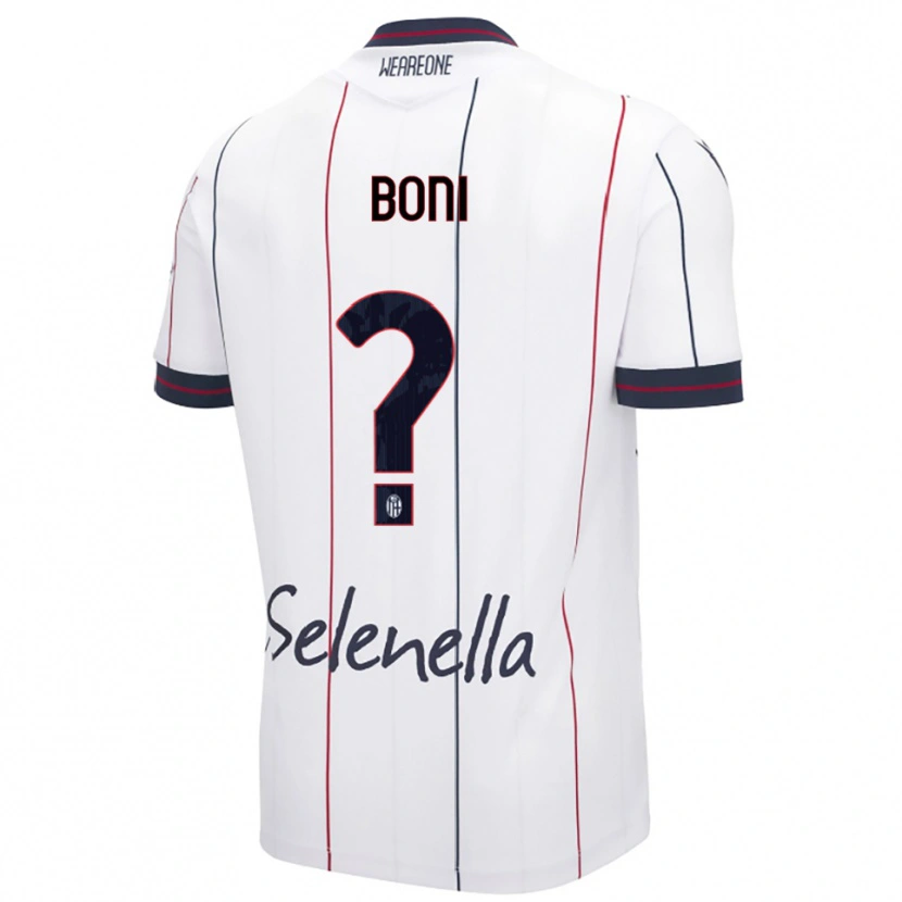 Danxen Mujer Camiseta Mattia Boni #0 Blanco Azul Real 2ª Equipación 2025/26 La Camisa México