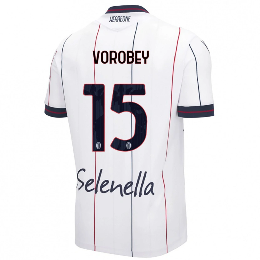 Danxen Mujer Camiseta Maksym Vorobey #15 Blanco Azul Real 2ª Equipación 2025/26 La Camisa México