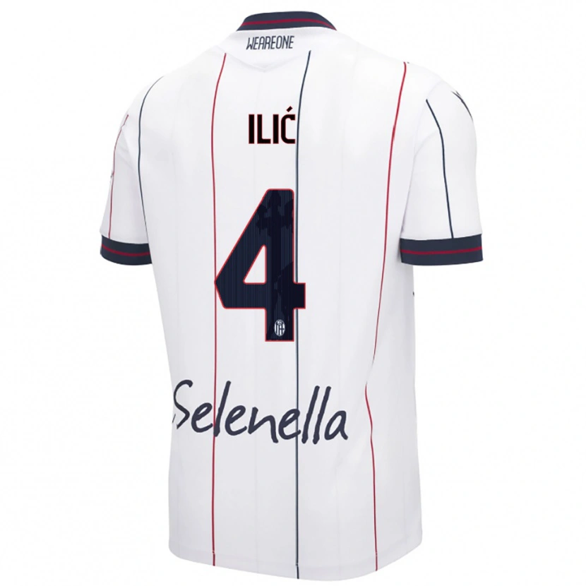 Danxen Mujer Camiseta Mihajlo Ilić #4 Blanco Azul Real 2ª Equipación 2025/26 La Camisa México