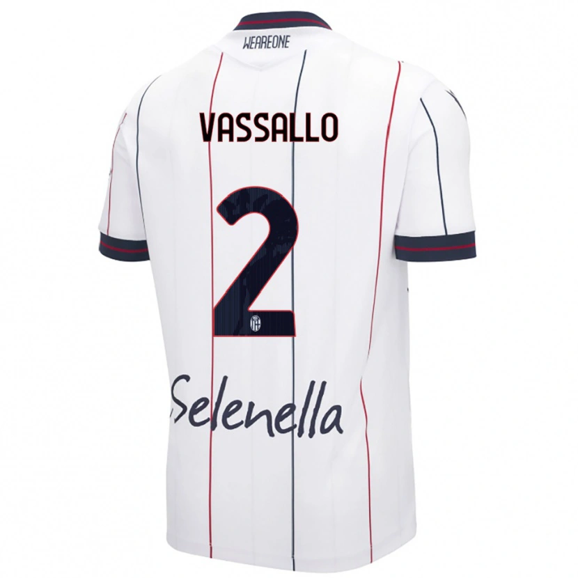 Danxen Mujer Camiseta Giacomo Vassallo #2 Blanco Azul Real 2ª Equipación 2025/26 La Camisa México