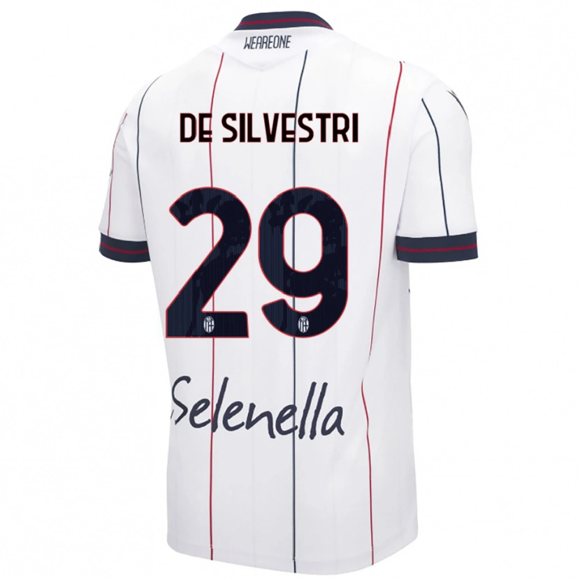 Danxen Mujer Camiseta Lorenzo De Silvestri #29 Blanco Azul Real 2ª Equipación 2025/26 La Camisa México