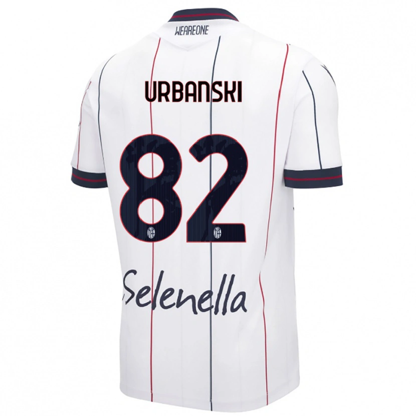 Danxen Mujer Camiseta Kacper Urbanski #82 Blanco Azul Real 2ª Equipación 2025/26 La Camisa México