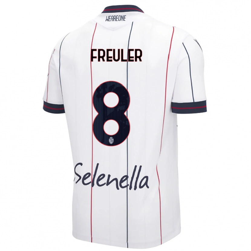 Danxen Mujer Camiseta Remo Freuler #8 Blanco Azul Real 2ª Equipación 2025/26 La Camisa México