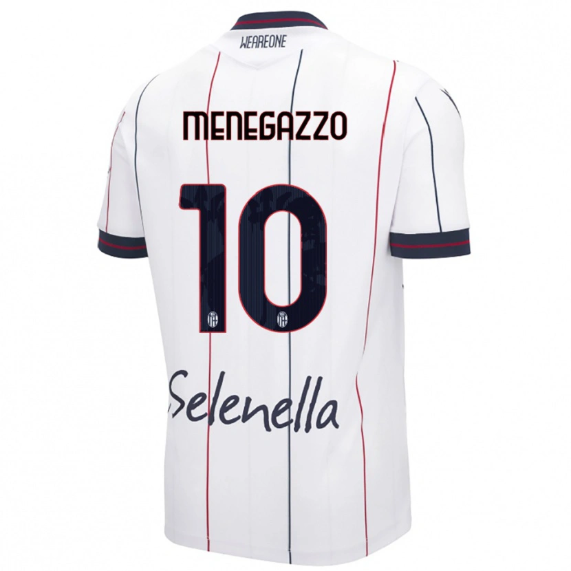 Danxen Mujer Camiseta Lorenzo Menegazzo #10 Blanco Azul Real 2ª Equipación 2025/26 La Camisa México