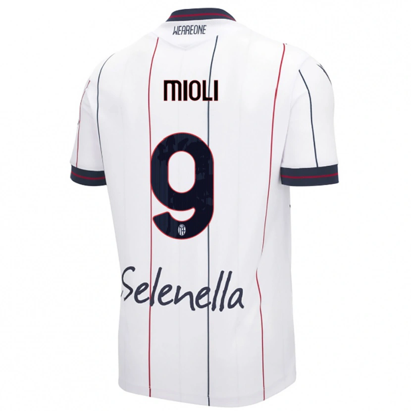 Danxen Mujer Camiseta Mattia Mioli #9 Blanco Azul Real 2ª Equipación 2025/26 La Camisa México