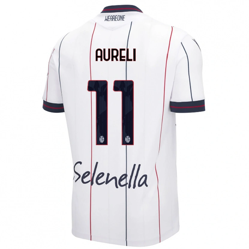 Danxen Mujer Camiseta Valerio Aureli #11 Blanco Azul Real 2ª Equipación 2025/26 La Camisa México