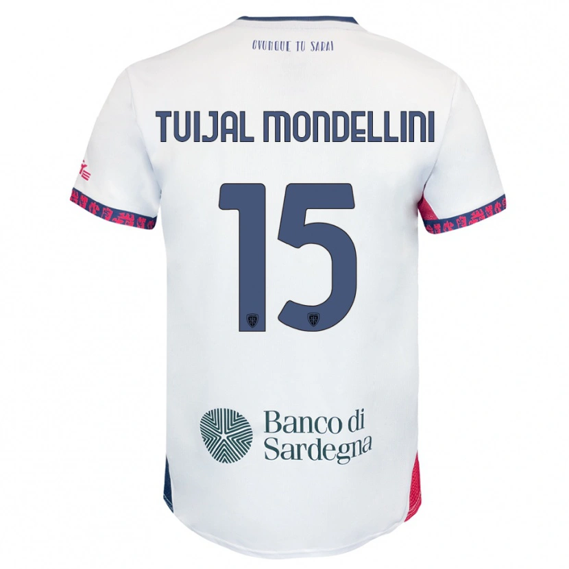 Danxen Mujer Camiseta Luca Tuijai Mondellini #15 Blanco Marino Rojo 2ª Equipación 2025/26 La Camisa México