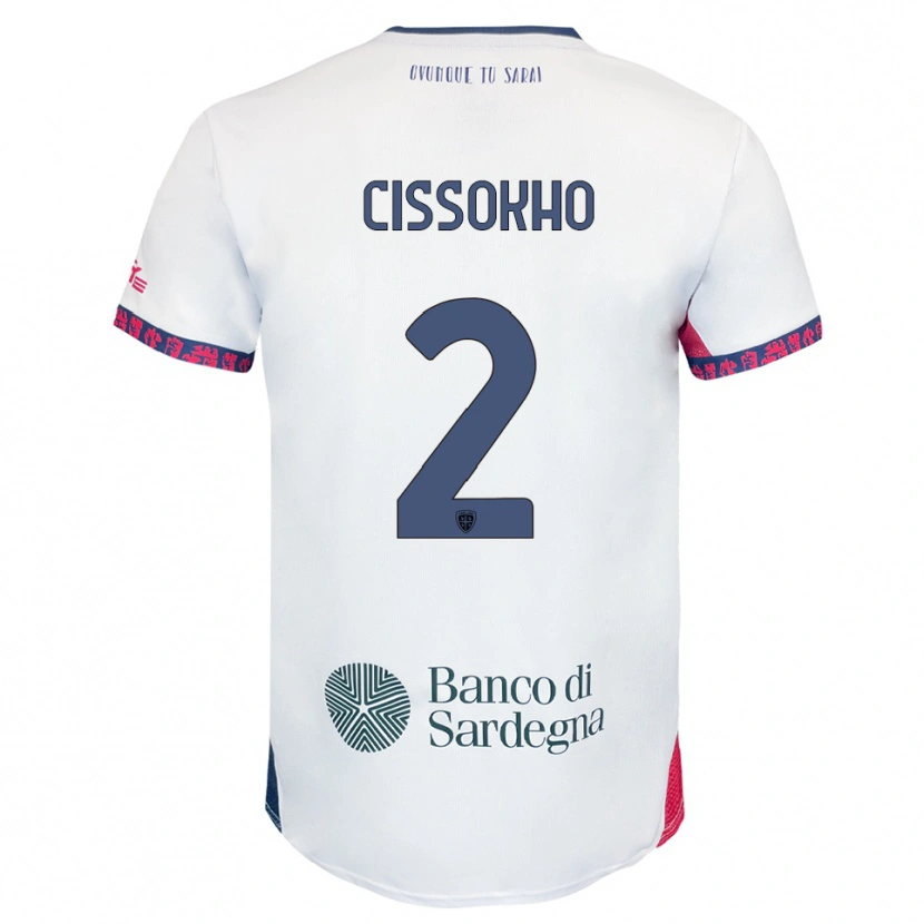 Danxen Mujer Camiseta Moussa Cissokho #2 Blanco Marino Rojo 2ª Equipación 2025/26 La Camisa México