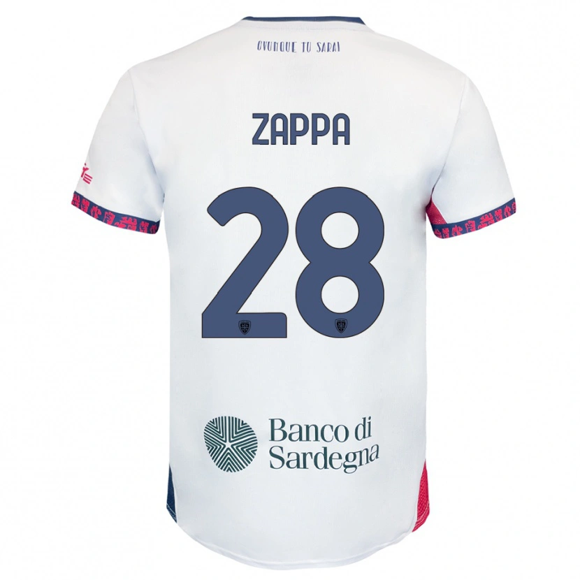 Danxen Mujer Camiseta Gabriele Zappa #28 Blanco Marino Rojo 2ª Equipación 2025/26 La Camisa México