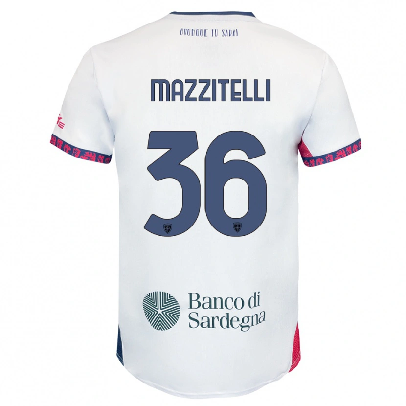 Danxen Mujer Camiseta Luca Mazzitelli #36 Blanco Marino Rojo 2ª Equipación 2025/26 La Camisa México