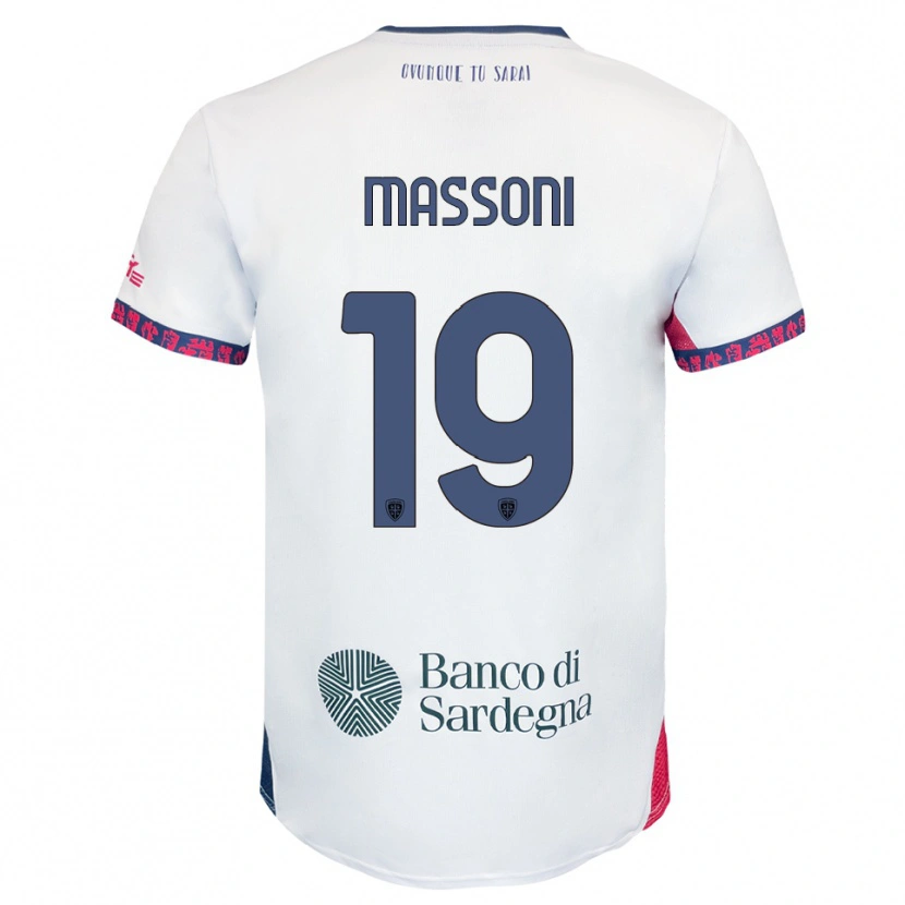 Danxen Mujer Camiseta Nicholas Massoni #19 Blanco Marino Rojo 2ª Equipación 2025/26 La Camisa México